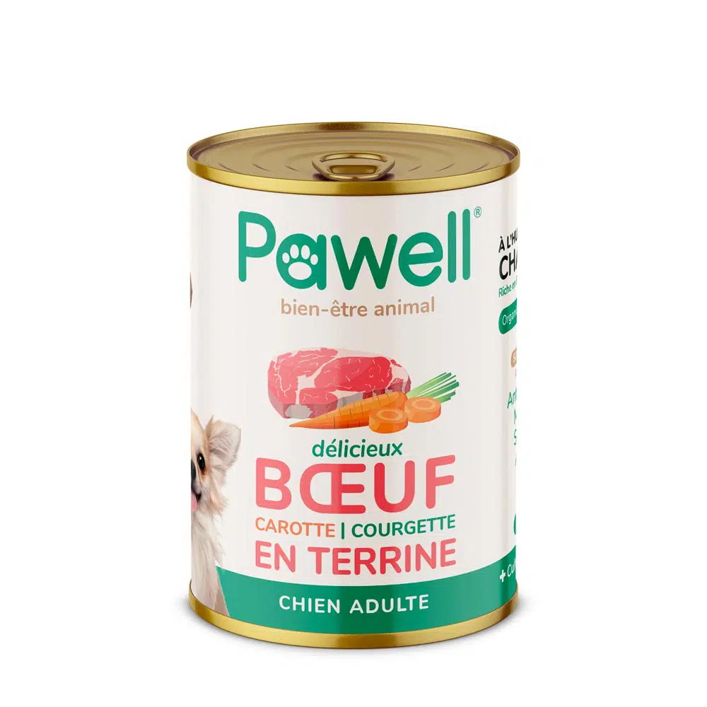 Pâtée CBD au boeuf pour chien Pawell